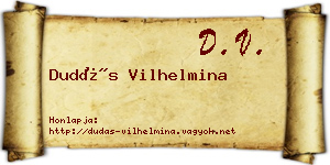 Dudás Vilhelmina névjegykártya